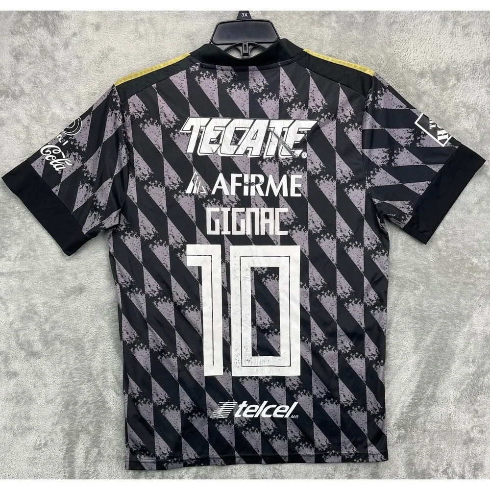 Adidas Men's Tigres 2019-2020 Jersey Size XL Black Geometric‎ #10 Gignac